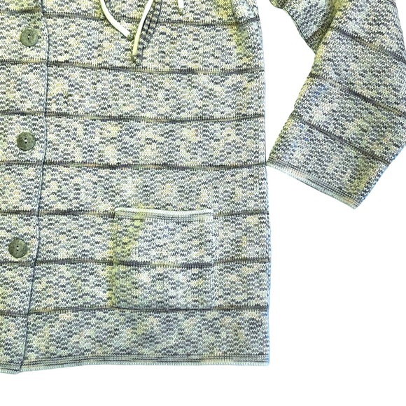 Altra Made in Italy Vintage 80s Marled Knit Fringe Pink Cream Cardigan Sweater M - Picture 8 of 14